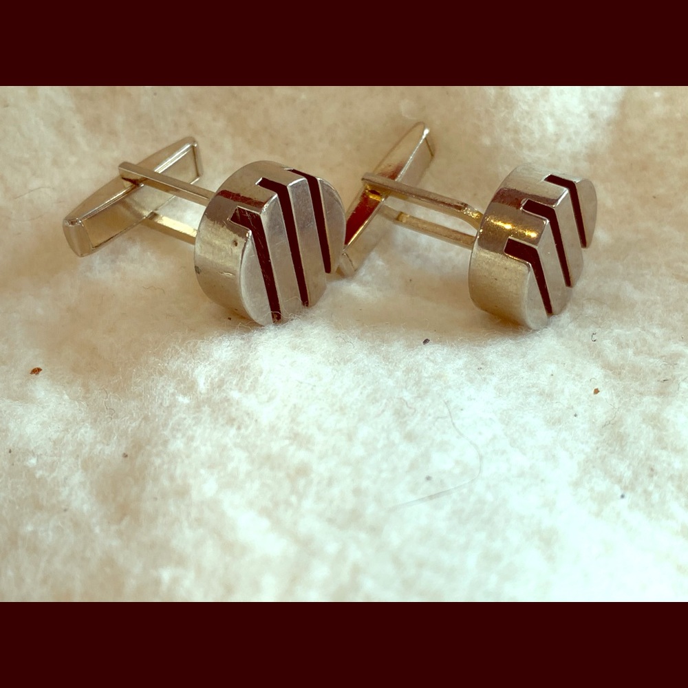 Vintage silver tone cuff links